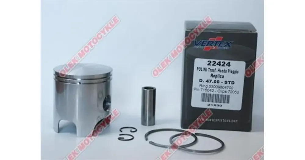 Täydellinen mäntä 46.95mm Vertex 22424 Polini Honda Piaggio Ajankohtainen
