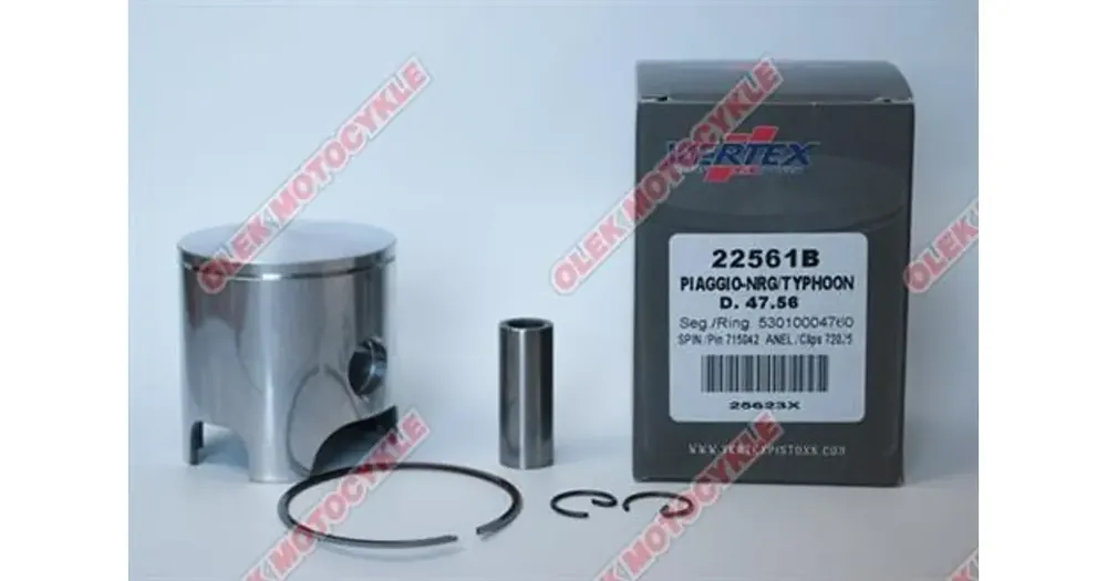 Täydellinen mäntä 47,58mm, 1 rengas, Vertex 22561D Polini Gilera / Piaggio Turvallinen Maksu