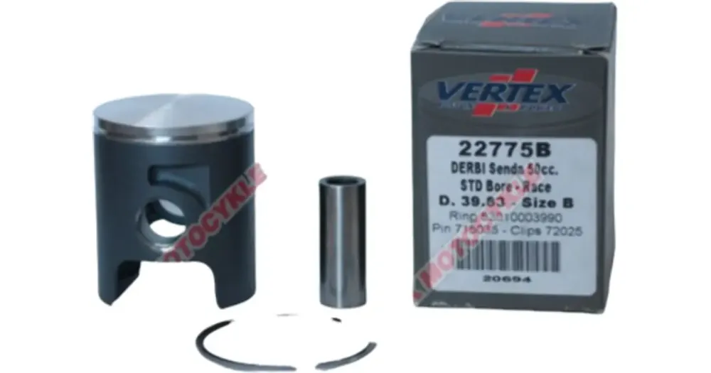 Täydellinen mäntäsarja 39.82mm Vertex 22775A Derbi Senda 50 Replica Poisto