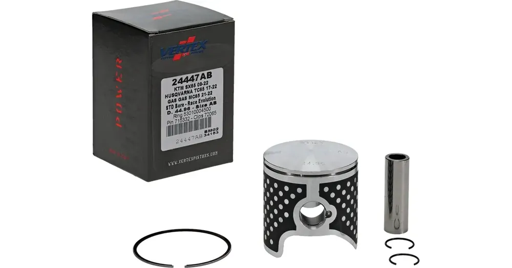 Täydellinen mäntä 44,96mm, 1 rengas, Vertex RACE EVOLUTION 24447AB Alennettu