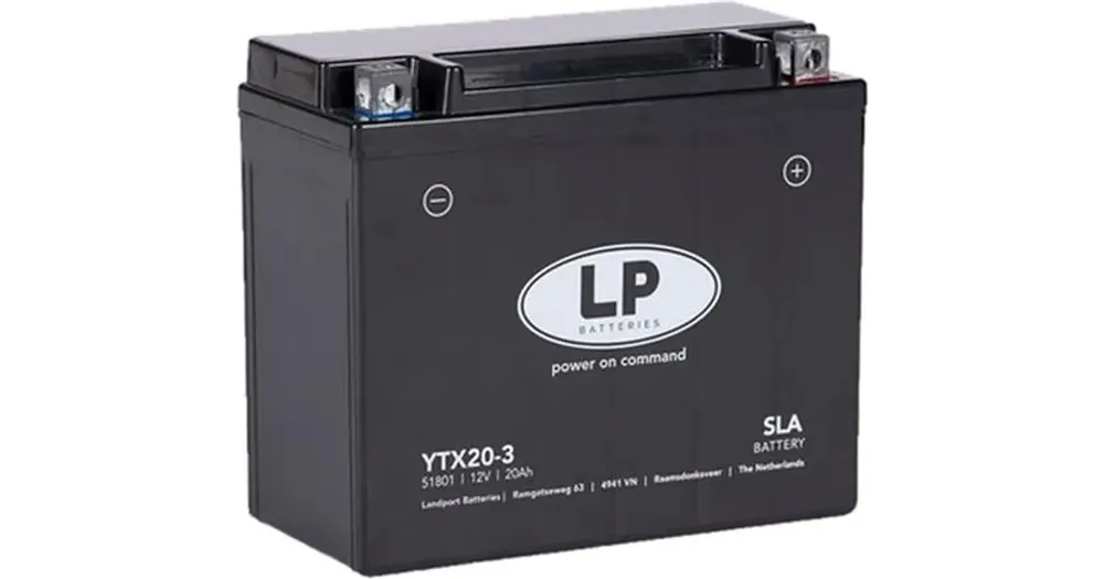 Huoltovapaa akku Landport YTX20-3 (YB18L-A/YTX20L-BS) 12V 20Ah 175x87x155mm 310CCA Uusi Malli