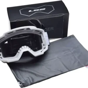 Alennettu LS2 Charger White Clear Vision moottoripyörälasit, kirkas visiiri