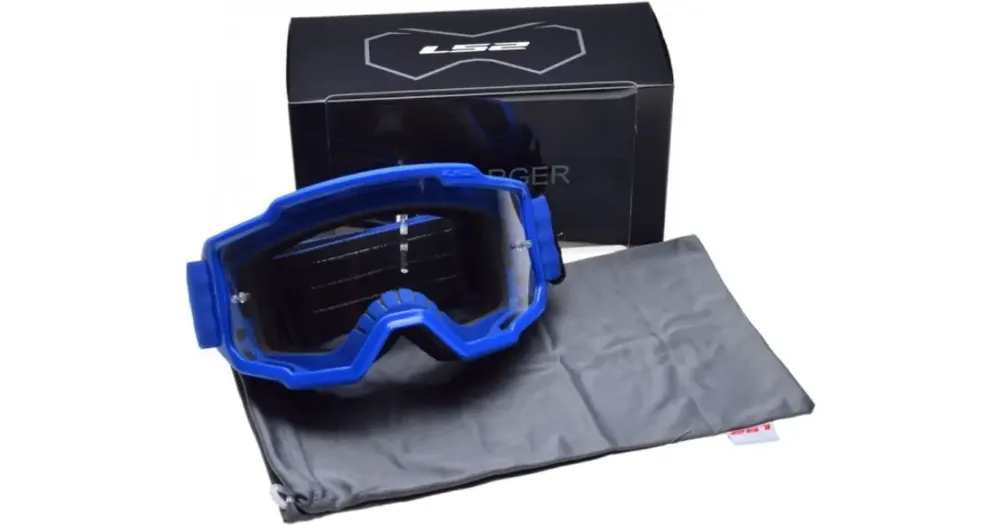 Älä Missaa LS2 Charger Blue Clear Vision moottoripyörälasit, kirkas visiiri