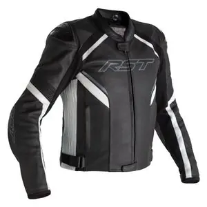 RST SABRE CUIR AIRBAG Ilmaisin takki - Musta / Valkoinen Flash-Tarjous