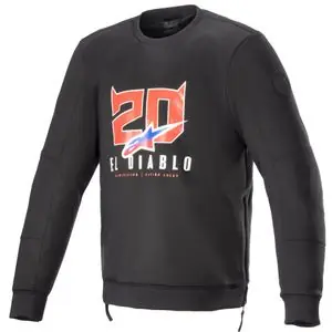 Erikoistarjous Alpinestars FQ20 FABIO QUARTARARO LEGIT CREW FLEECE Moottoripyörähuppari - Musta / Punainen