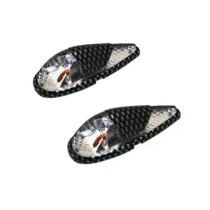 Uusi Kokoelma Replay DECO GOUTTE EAU FENDER TRANSPARENT - CARBONE AMPOULE ORANGE L 62mm - H 23mm 18mm PAIRE Universal Vilkun