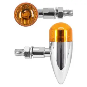Aito Replay UNIVERSEL VINTAGE METAL A AMPOULE BAU9S ORANGE - CHROME DIAM 25mm PAIRE HOMOLOGUE CE Universal Vilkun