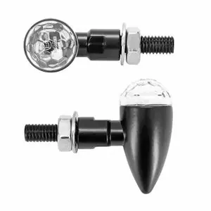 Avoc MOTO MINI SETO 4 LEDS SMD ORANGE BASE ALU TRANSPARENT - L 43mm - H 20mm 35mm HOMOLOGUE CE PAIRE Universal Vilkun Viikonlopputarjous